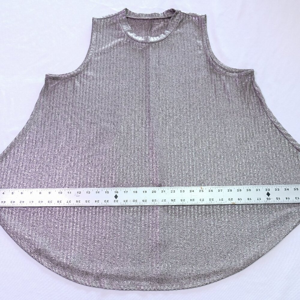 Lane Bryant Women's Silver Metallic Tank Top 3X, Party Plus Size